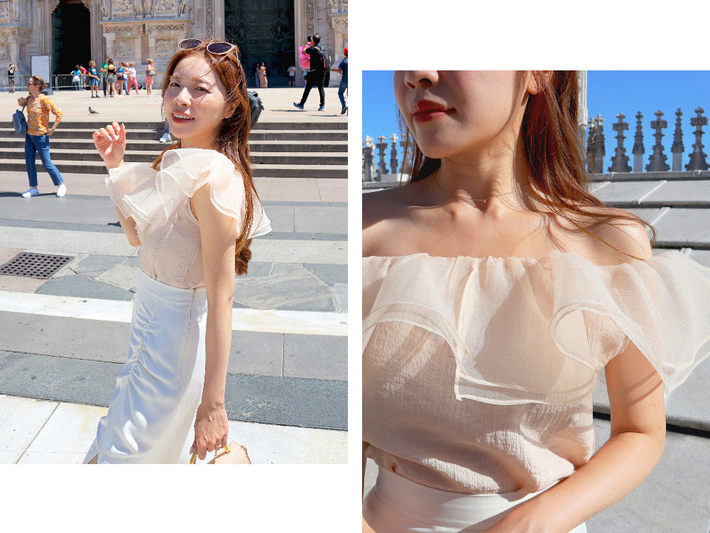 < M A D E > Honey Crumbs Organza Top