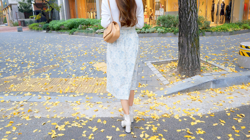 < M A D E > Blue Porcelain Long Skirt