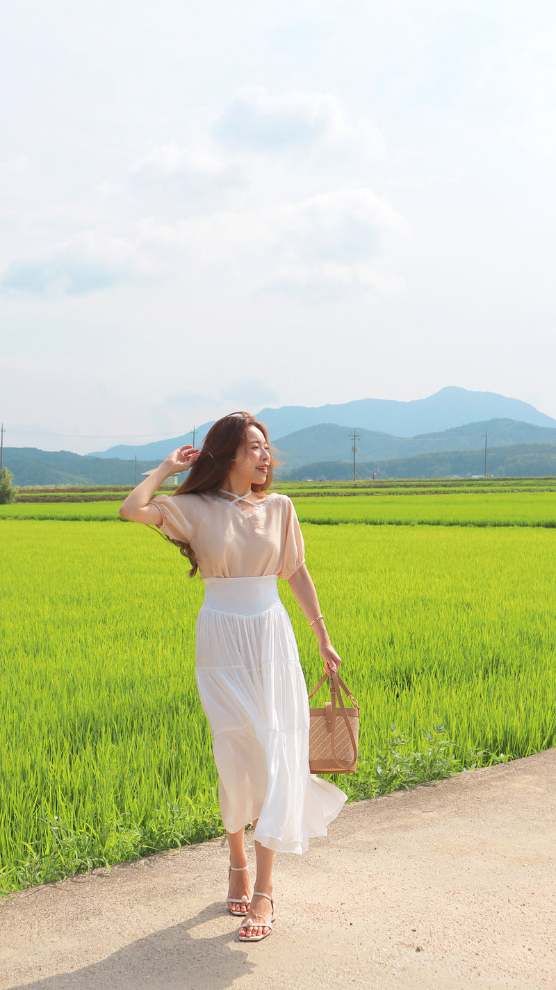 < M A D E > The Lilac Rivers Long Skirt