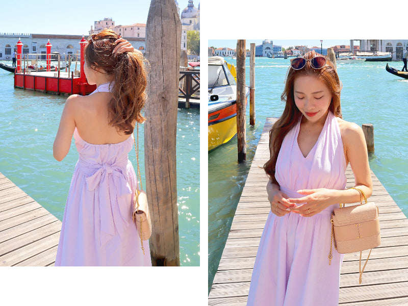 < M A D E > Love In Venice , Halter Neck Dress