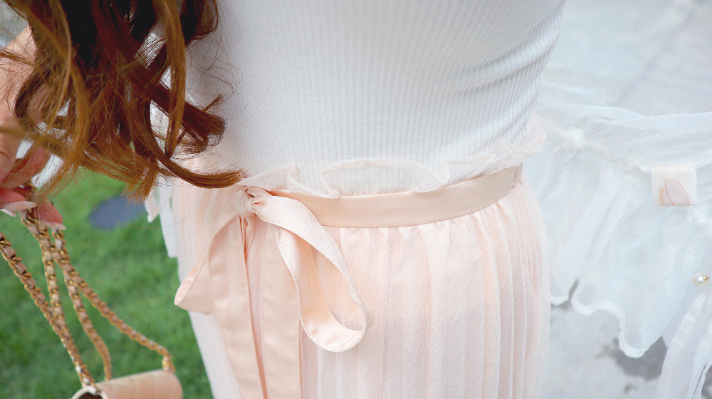 < M A D E > Pink Pumpkin Tutu Pleated Skirt