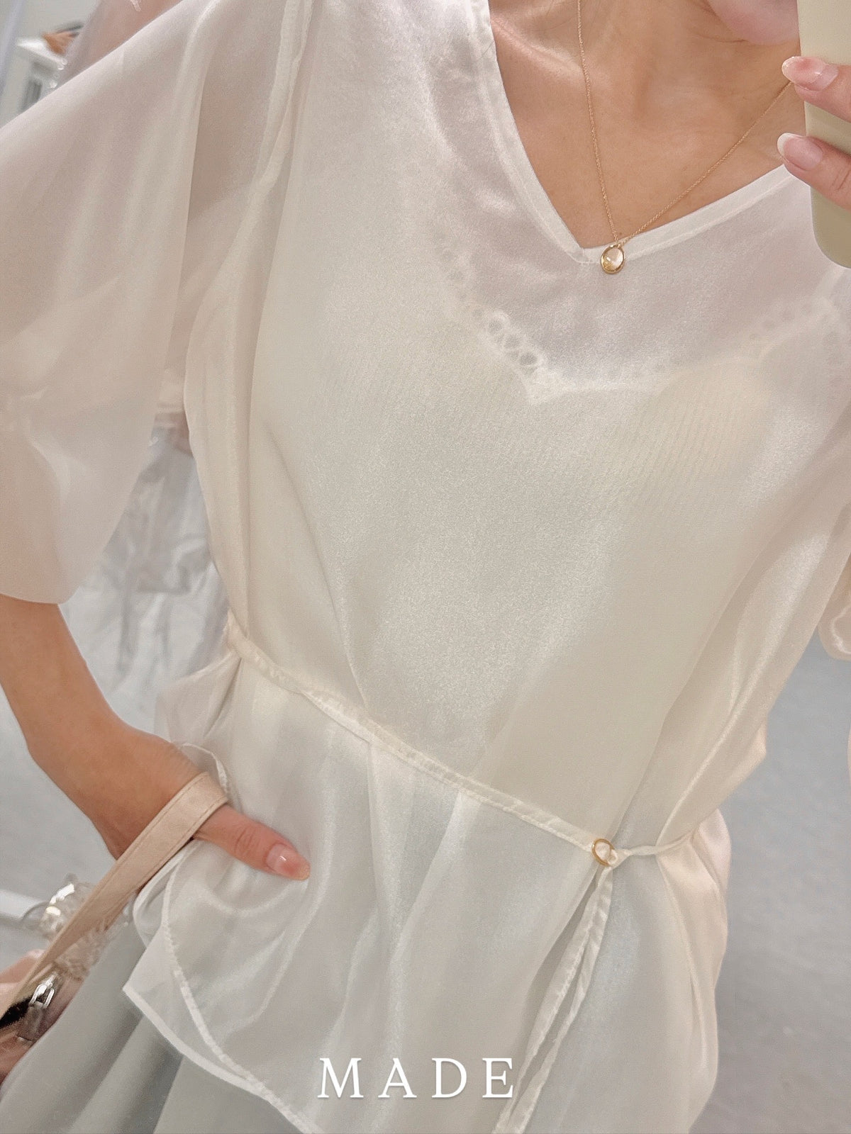 < M A D E > Breezing Organza Sheer Blouse