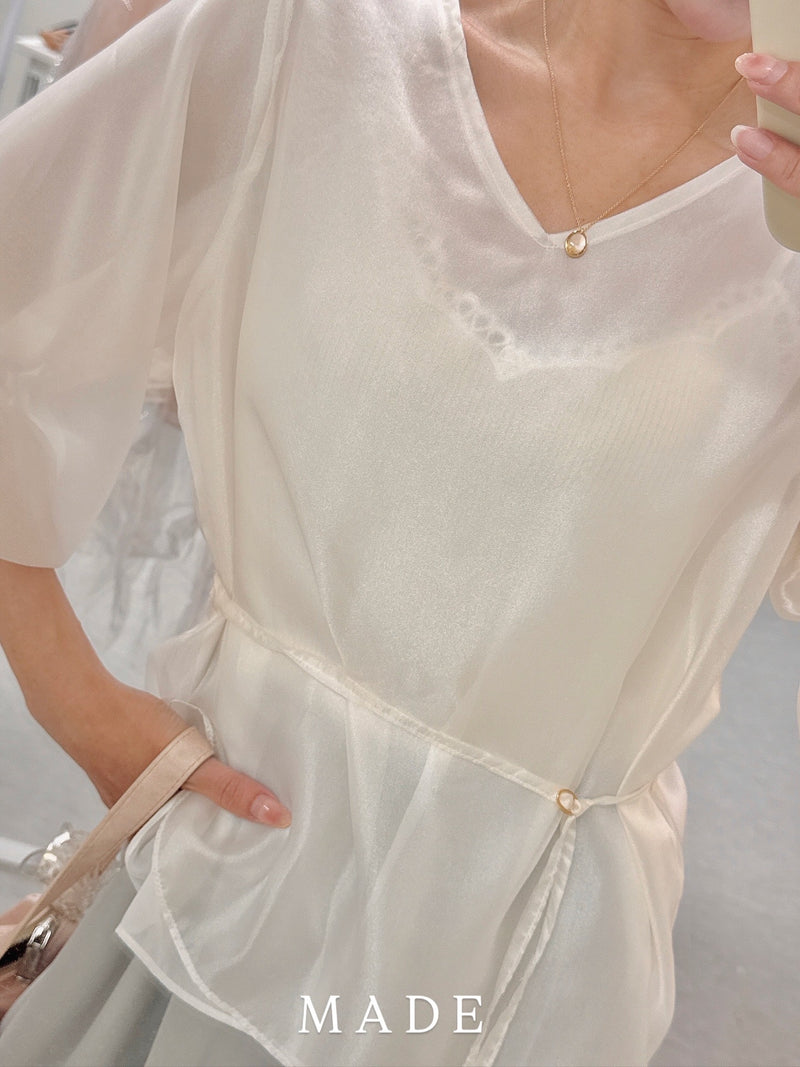 < M A D E > Breezing Organza Sheer Blouse