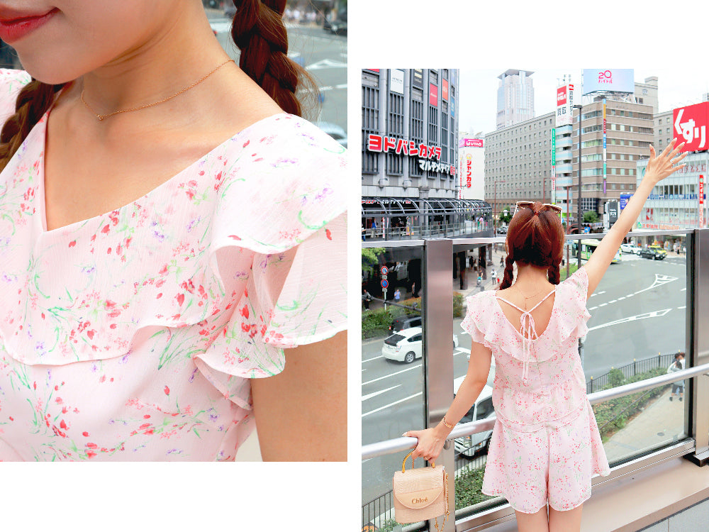 < M A D E > The Roseate Moment Chiffon Top