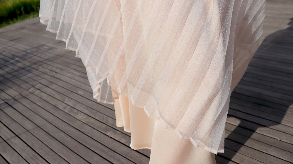 < M A D E > Pink Pumpkin Tutu Pleated Skirt