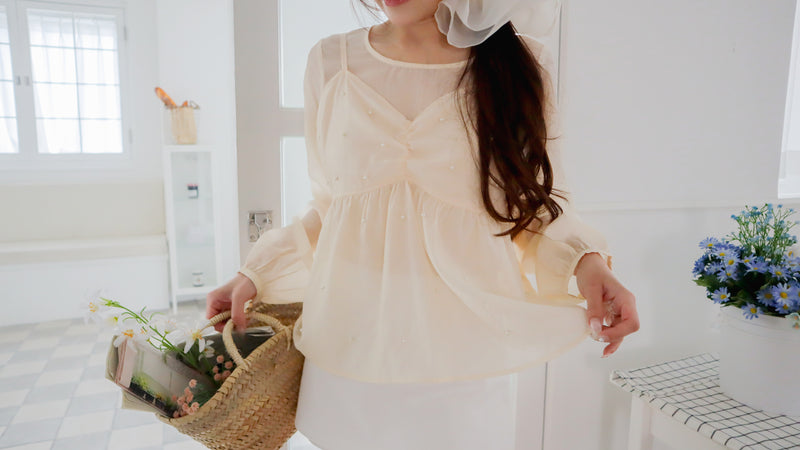 < M A D E > Tie-Up Jewel Twin Set