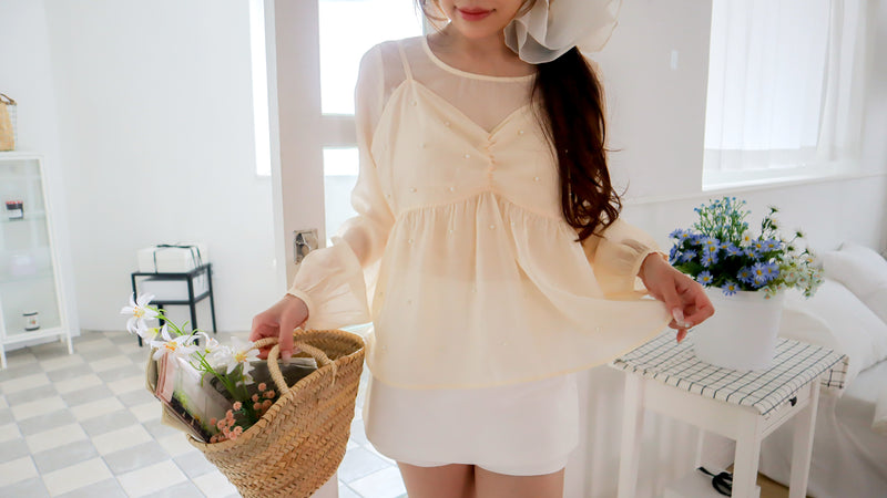 < M A D E > Tie-Up Jewel Twin Set