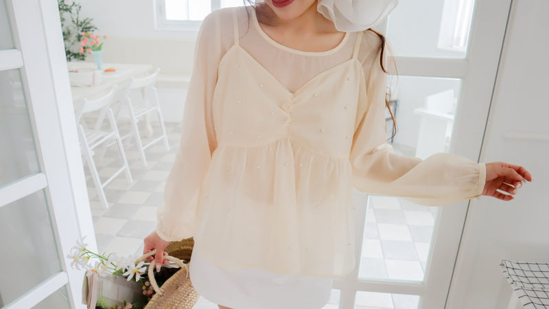 < M A D E > Tie-Up Jewel Twin Set