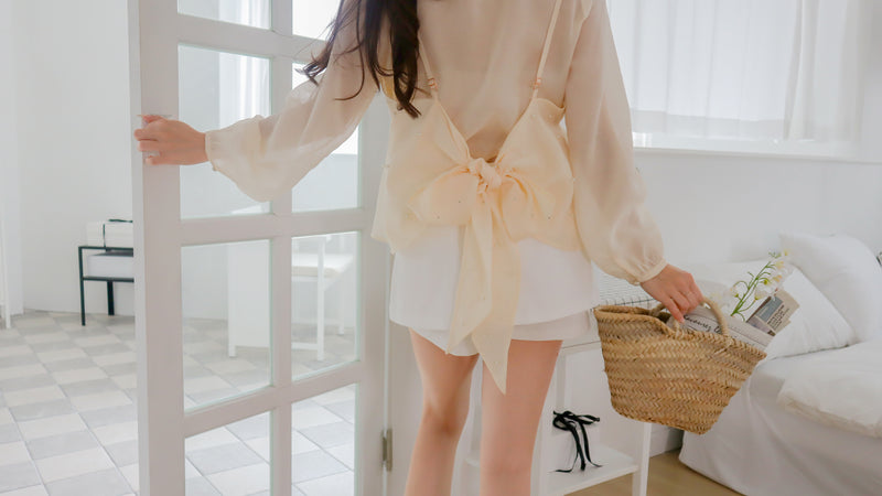 < M A D E > Tie-Up Jewel Twin Set