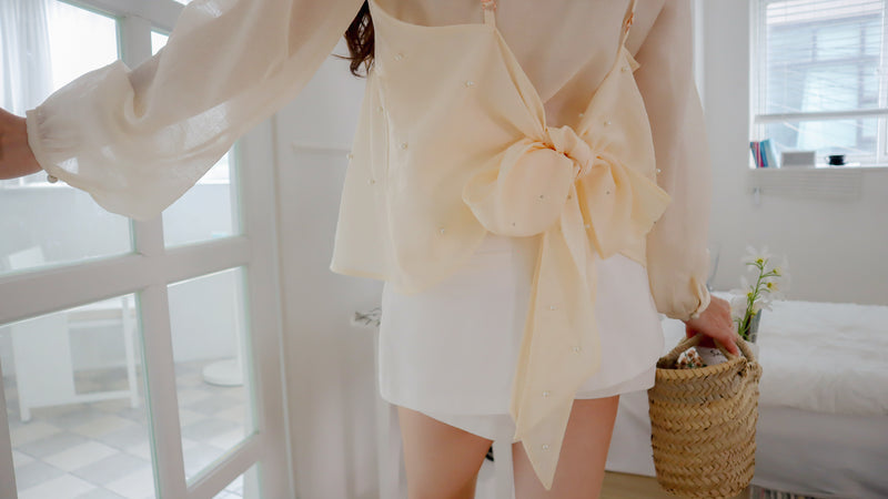 < M A D E > Tie-Up Jewel Twin Set