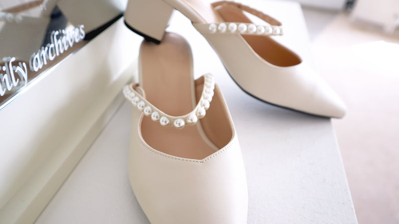 Spring Of Pearl Low Heels