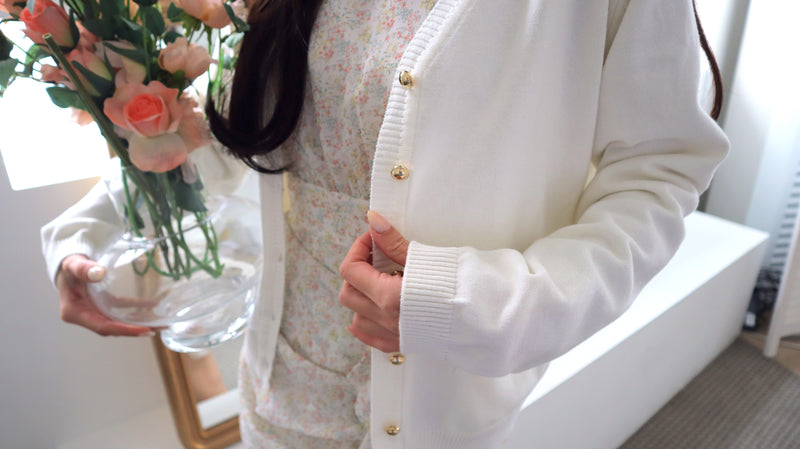 Whipped Cotton White Cardigan