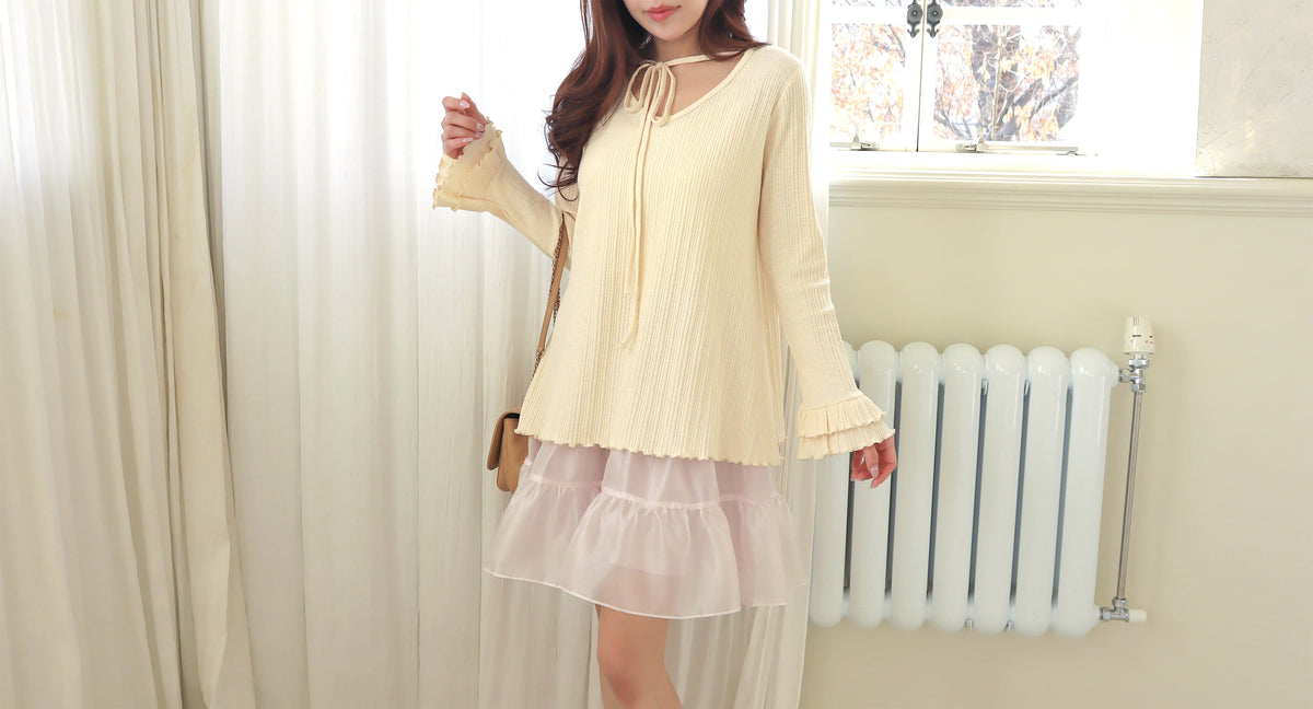 < M A D E > Unmelted Ribbed Midi Top