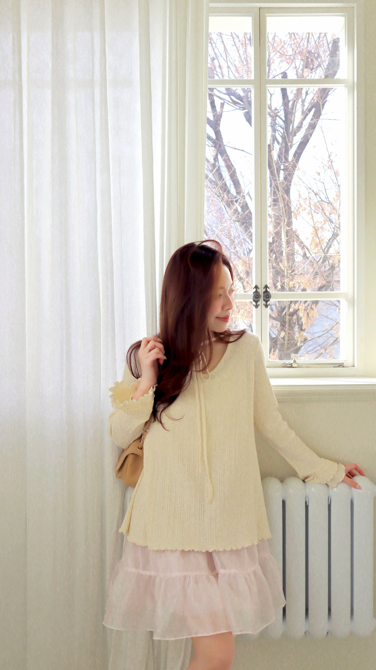 < M A D E > Unmelted Ribbed Midi Top