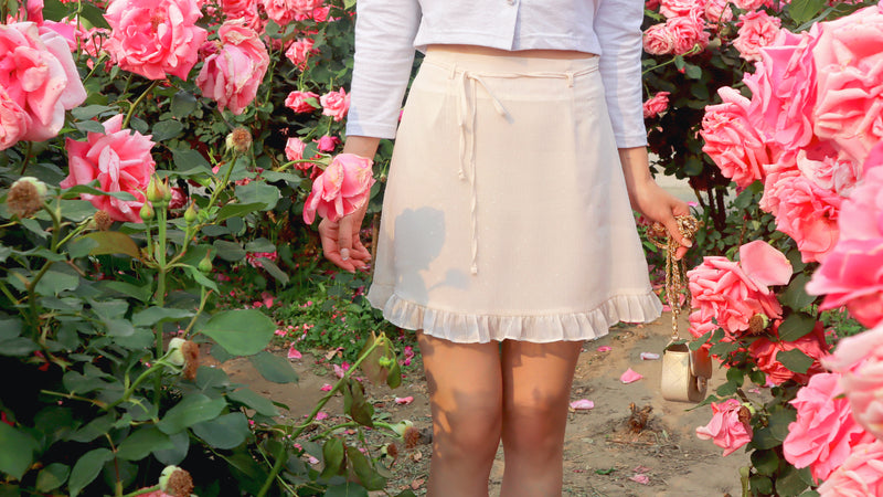 < M A D E > Coast Dotted Jacquard Mini Skirt