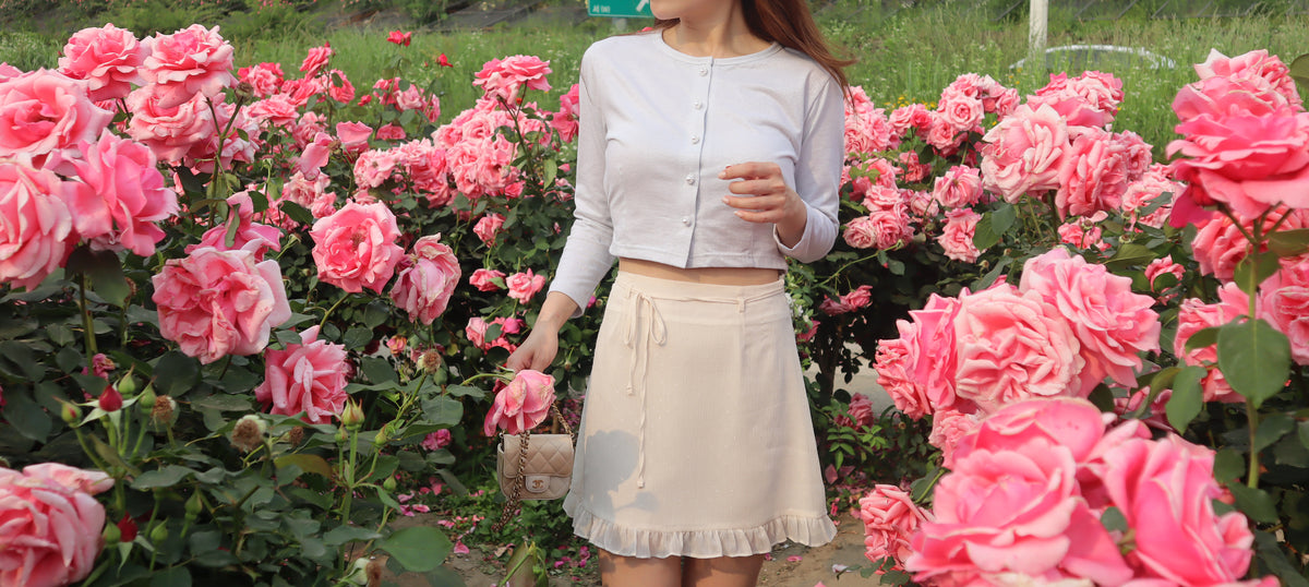 < M A D E > Coast Dotted Jacquard Mini Skirt