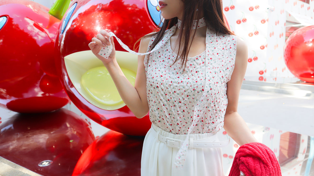 < M A D E > Cherry Rosie Bubble Blouse