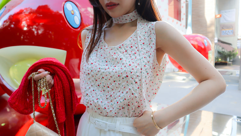 < M A D E > Cherry Rosie Bubble Blouse