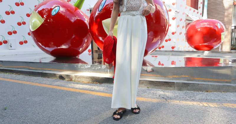 < M A D E > Noble Flare White Slacks