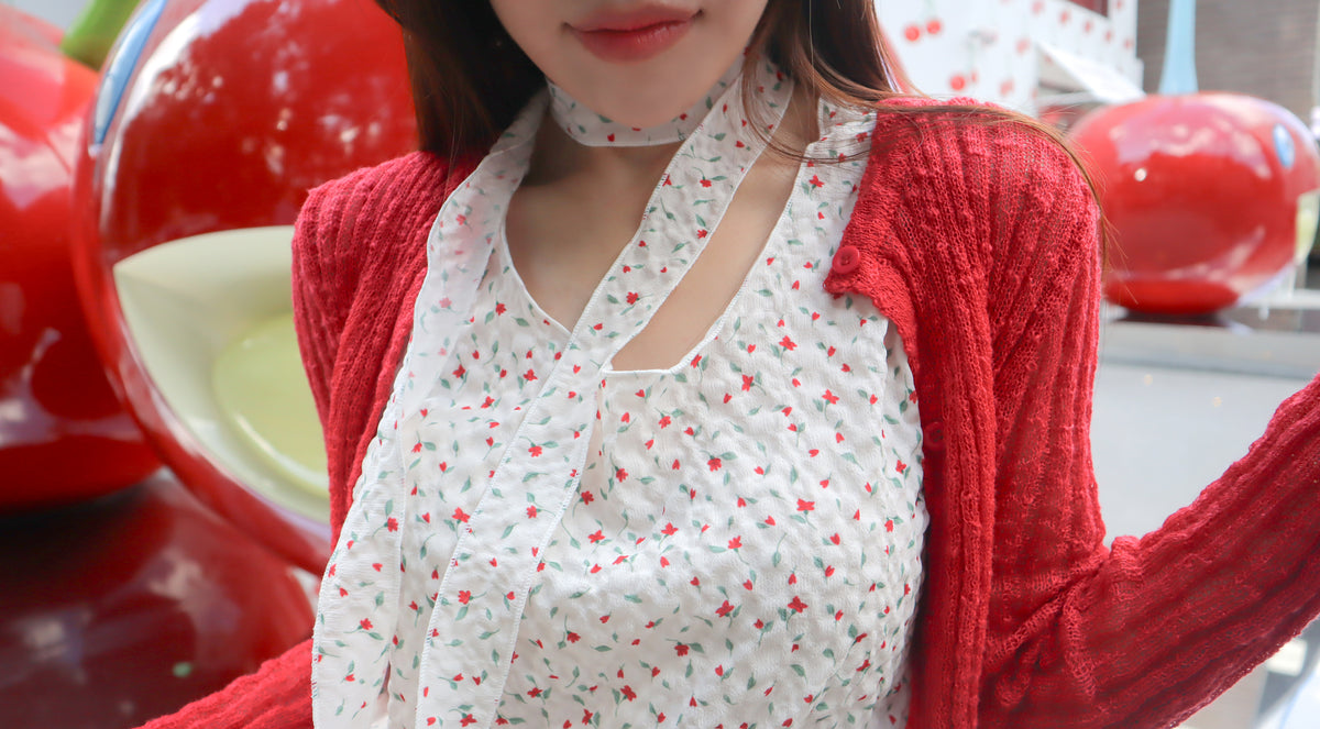< M A D E > Cherry Rosie Bubble Blouse