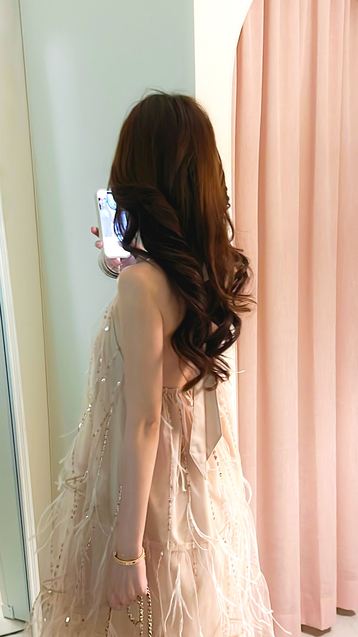 < M A D E > Rose Feather Cocktail Dress