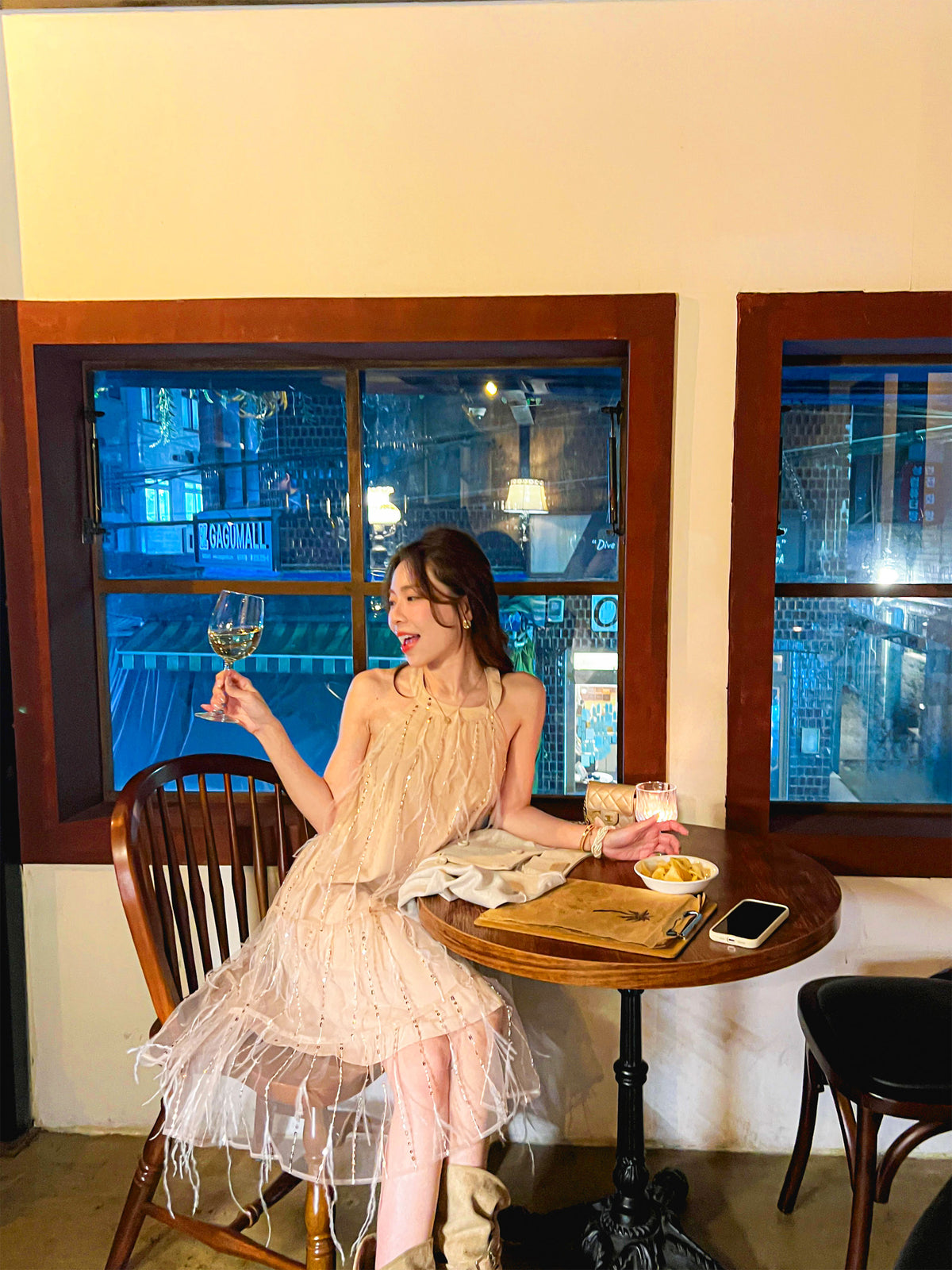 < M A D E > Rose Feather Cocktail Dress