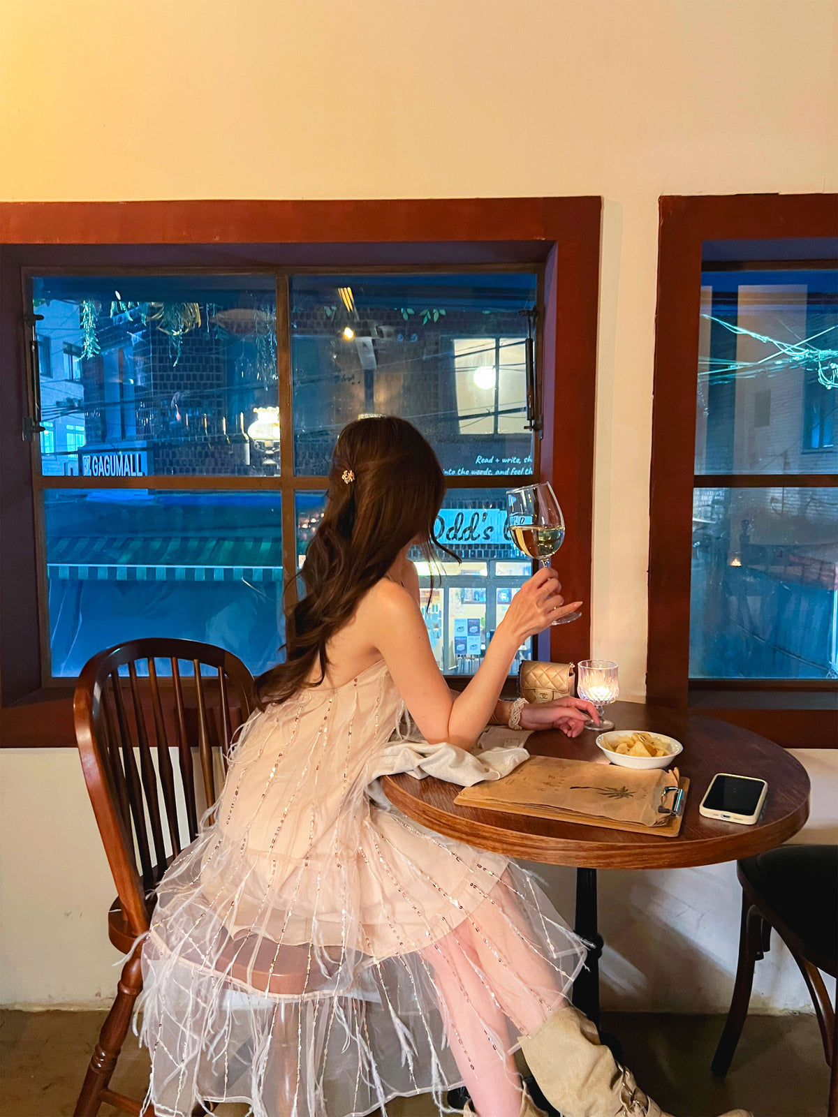 < M A D E > Rose Feather Cocktail Dress