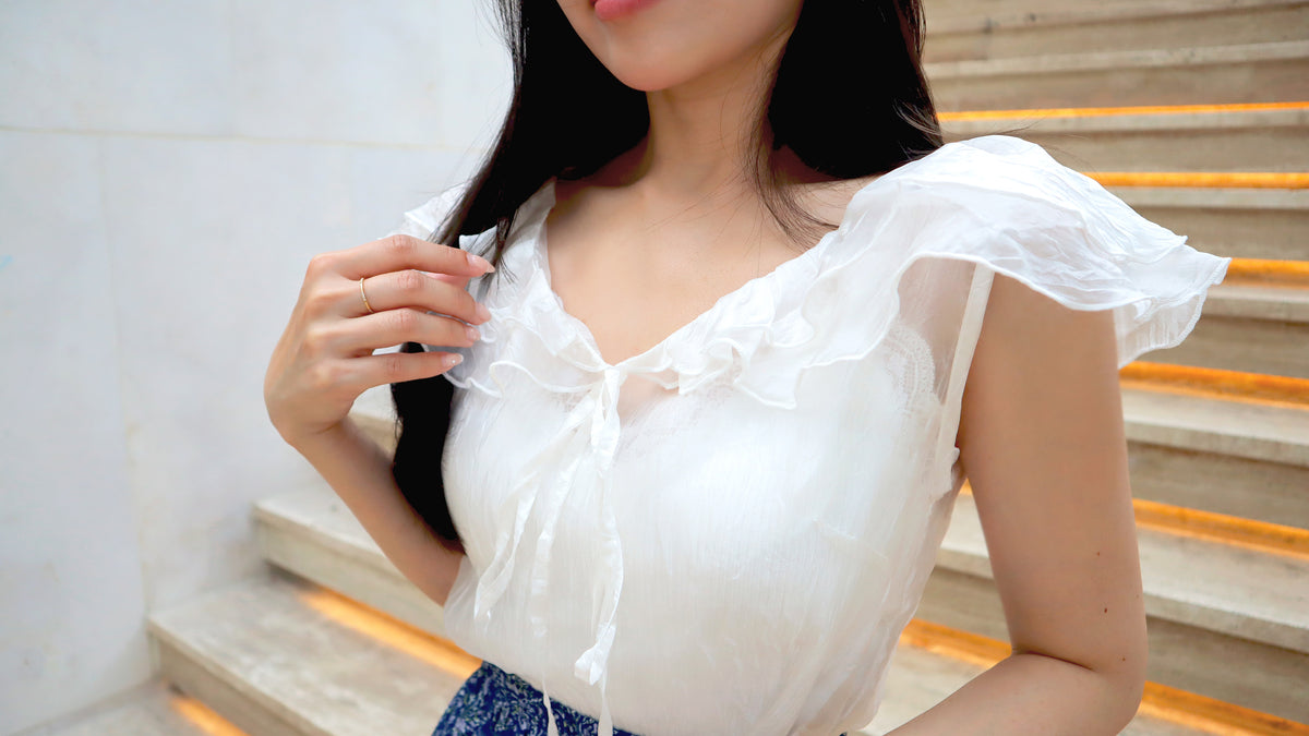 < M A D E > Morning Sailor Sheer Blouse