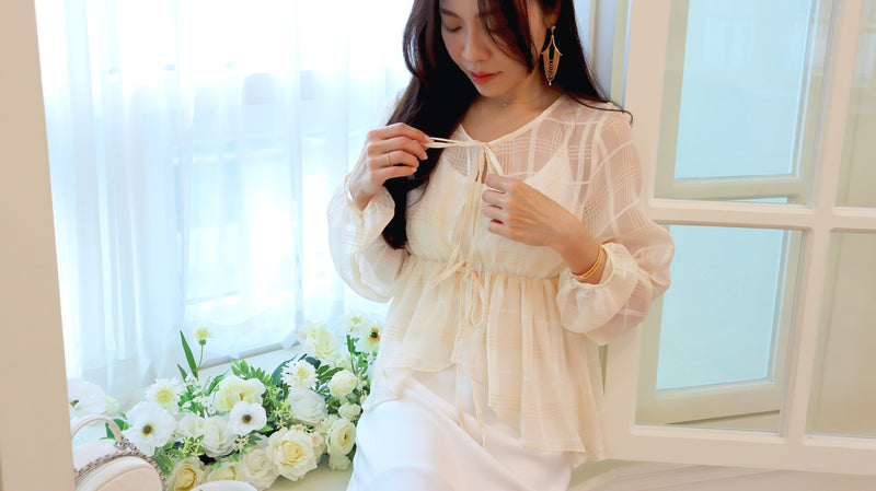 < M A D E > Sepia Kisses Chiffon Blouse