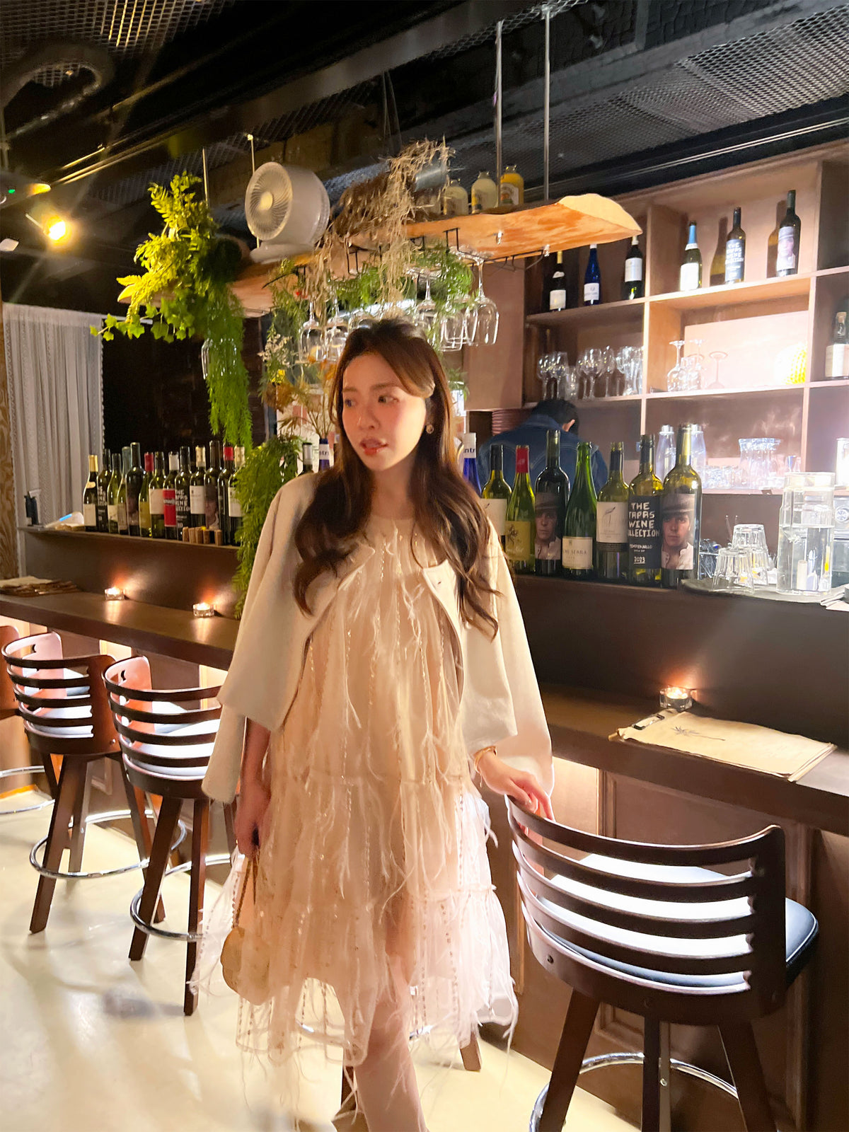 < M A D E > Rose Feather Cocktail Dress