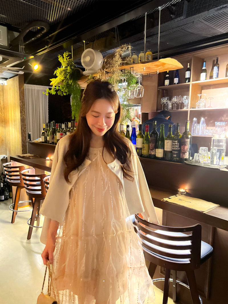 < M A D E > Rose Feather Cocktail Dress
