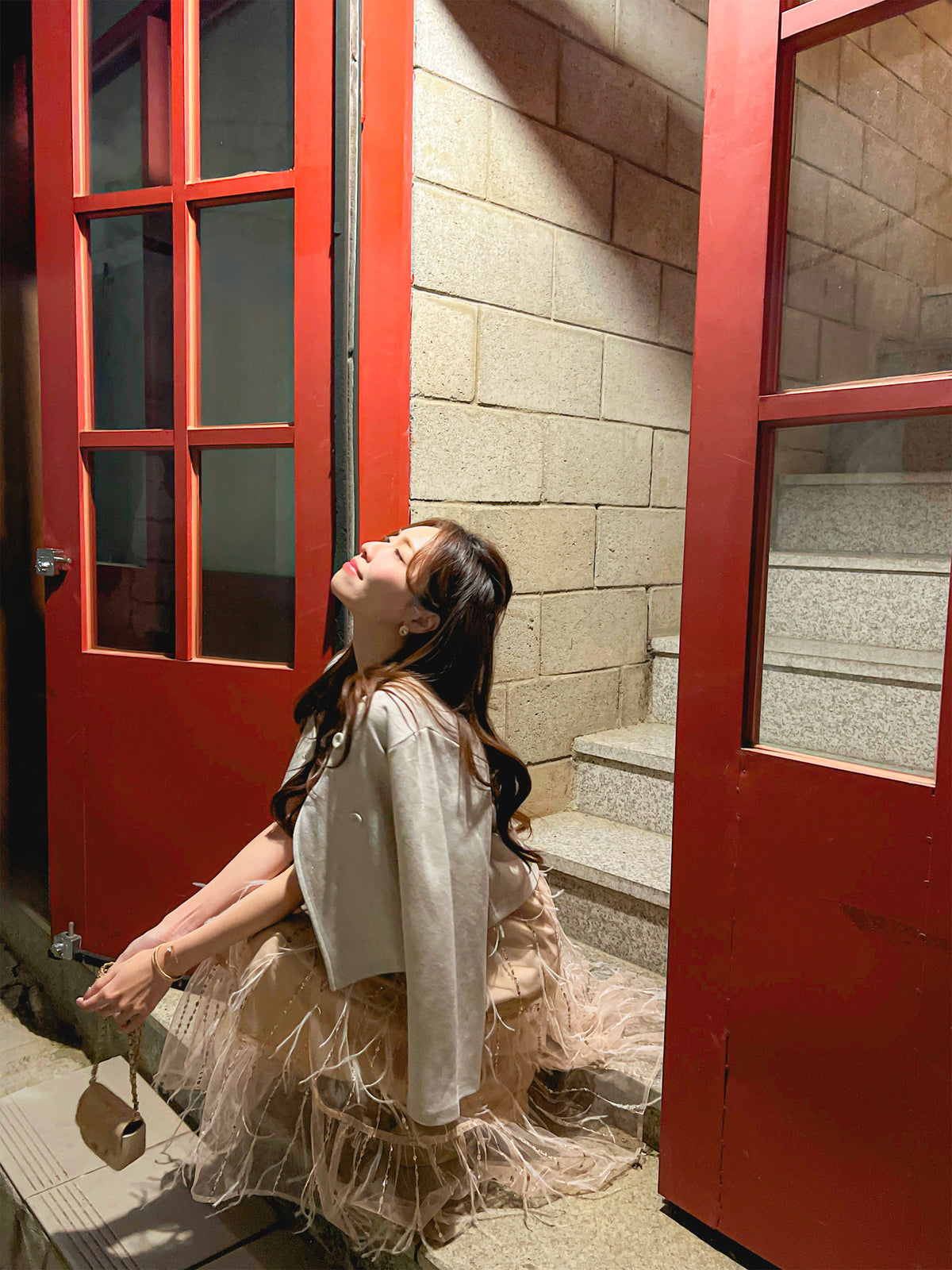 < M A D E > Rose Feather Cocktail Dress