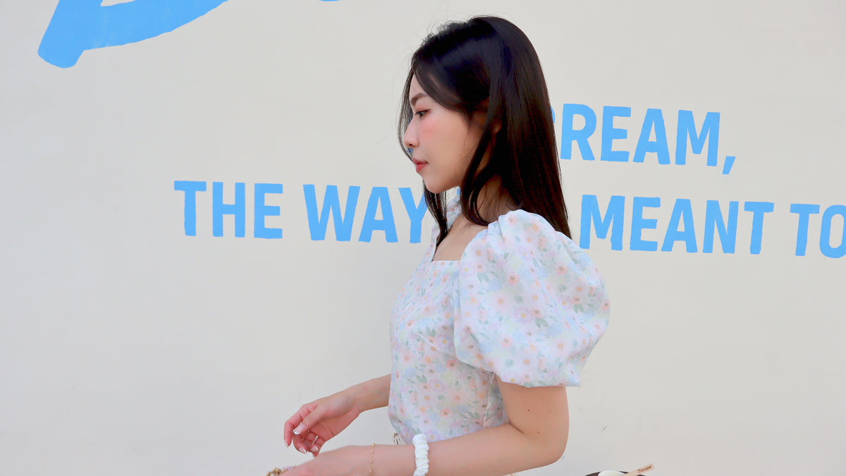 < M A D E > Pastel Cream Bubble Blouse