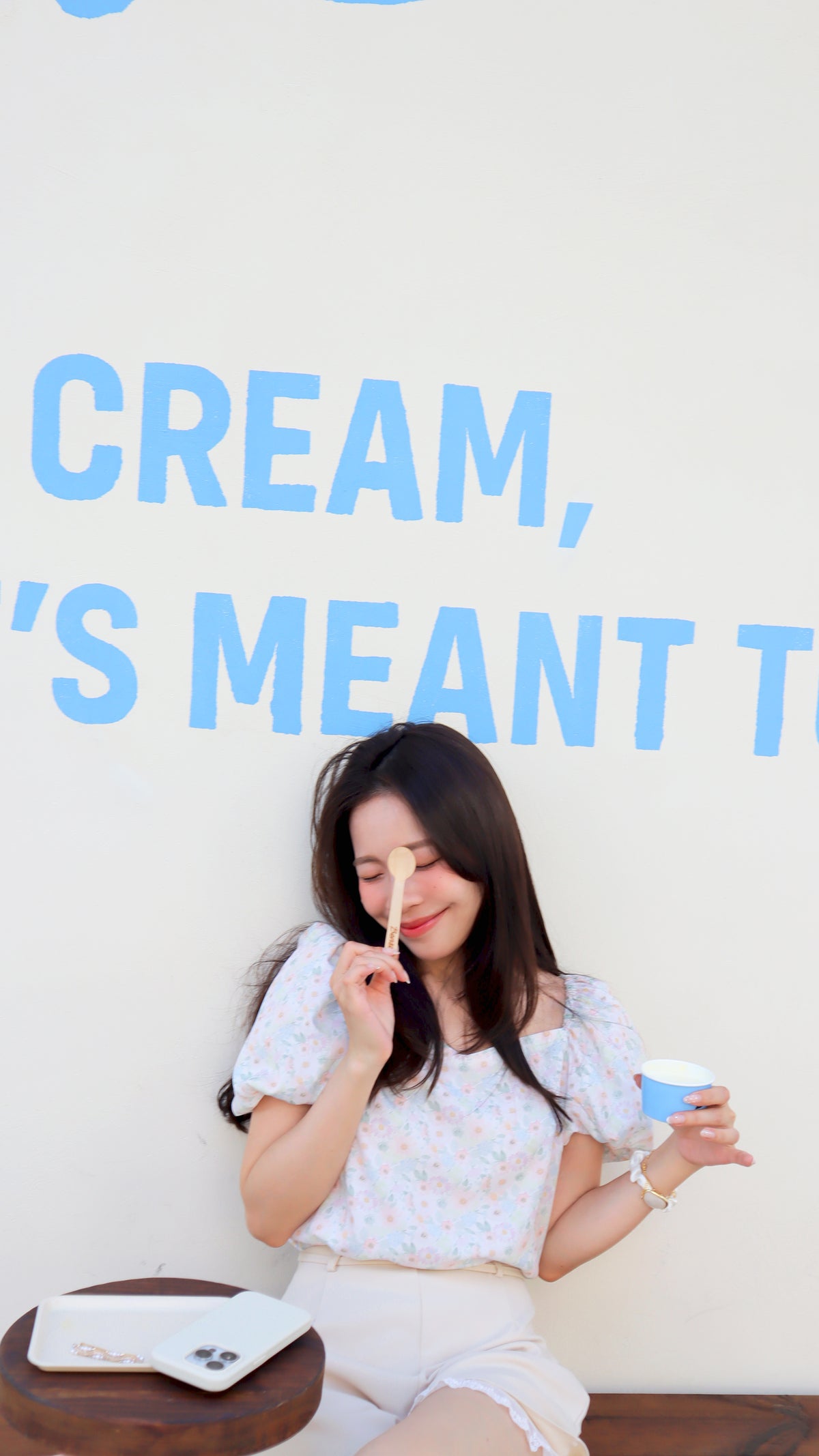 < M A D E > Pastel Cream Bubble Blouse