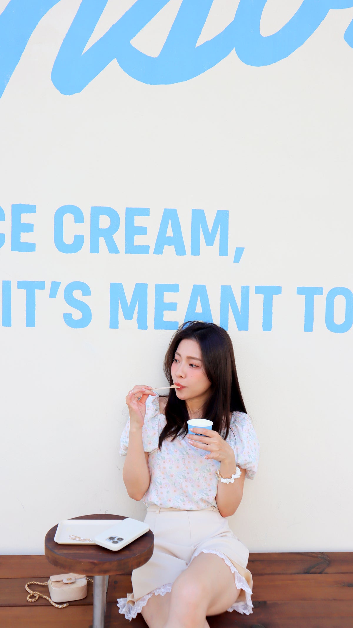 < M A D E > Pastel Cream Bubble Blouse