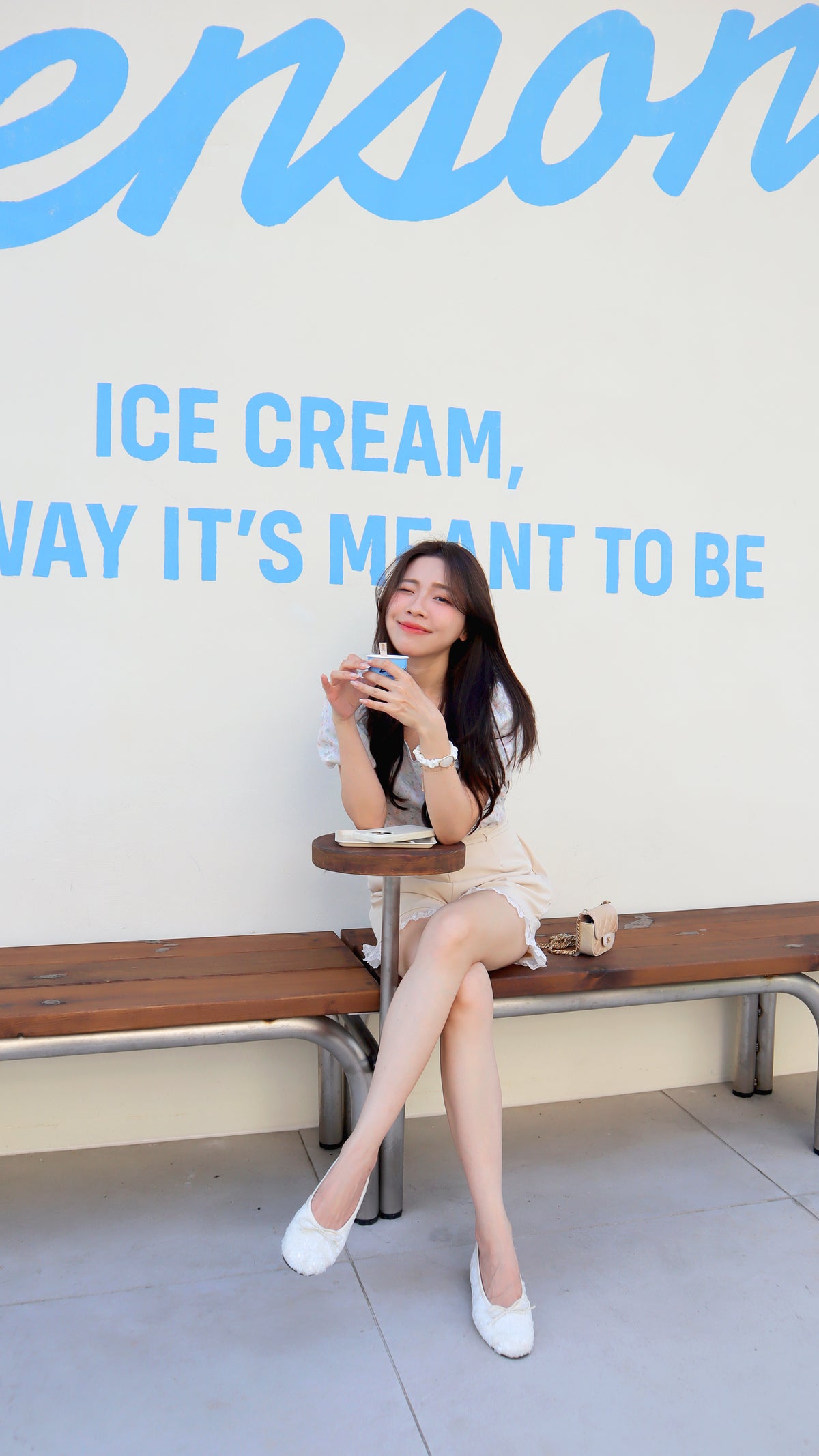 < M A D E > Pastel Cream Bubble Blouse