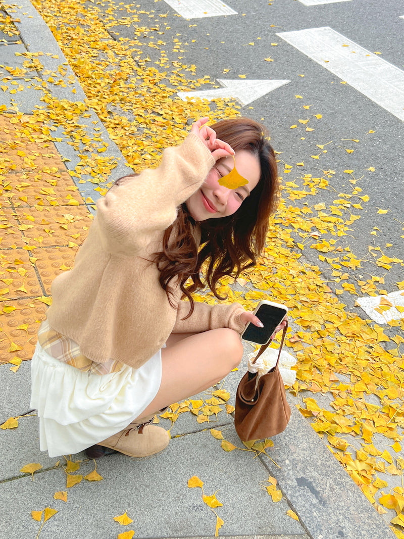 Vanilla Cloud Velvet Mini Skirt