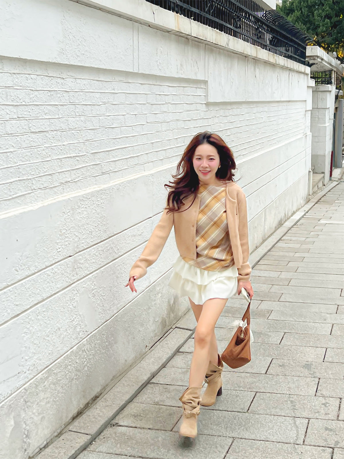 Vanilla Cloud Velvet Mini Skirt