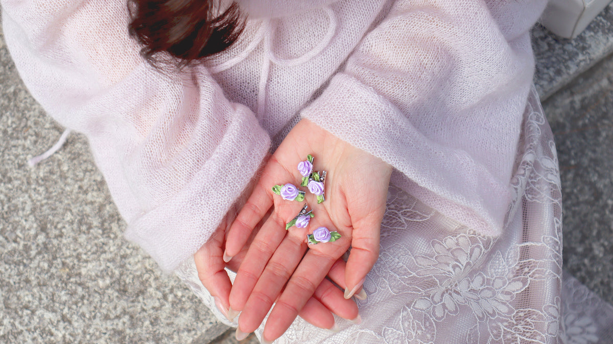 Rose Lamella Hair Clip Set