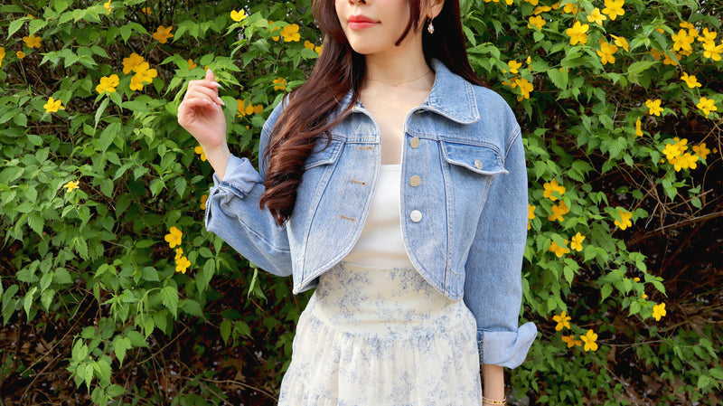 Petite Cropped Denim Jacket