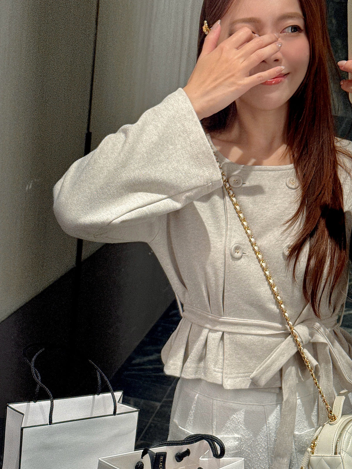 < M A D E > The Shinny Trench Cardigan