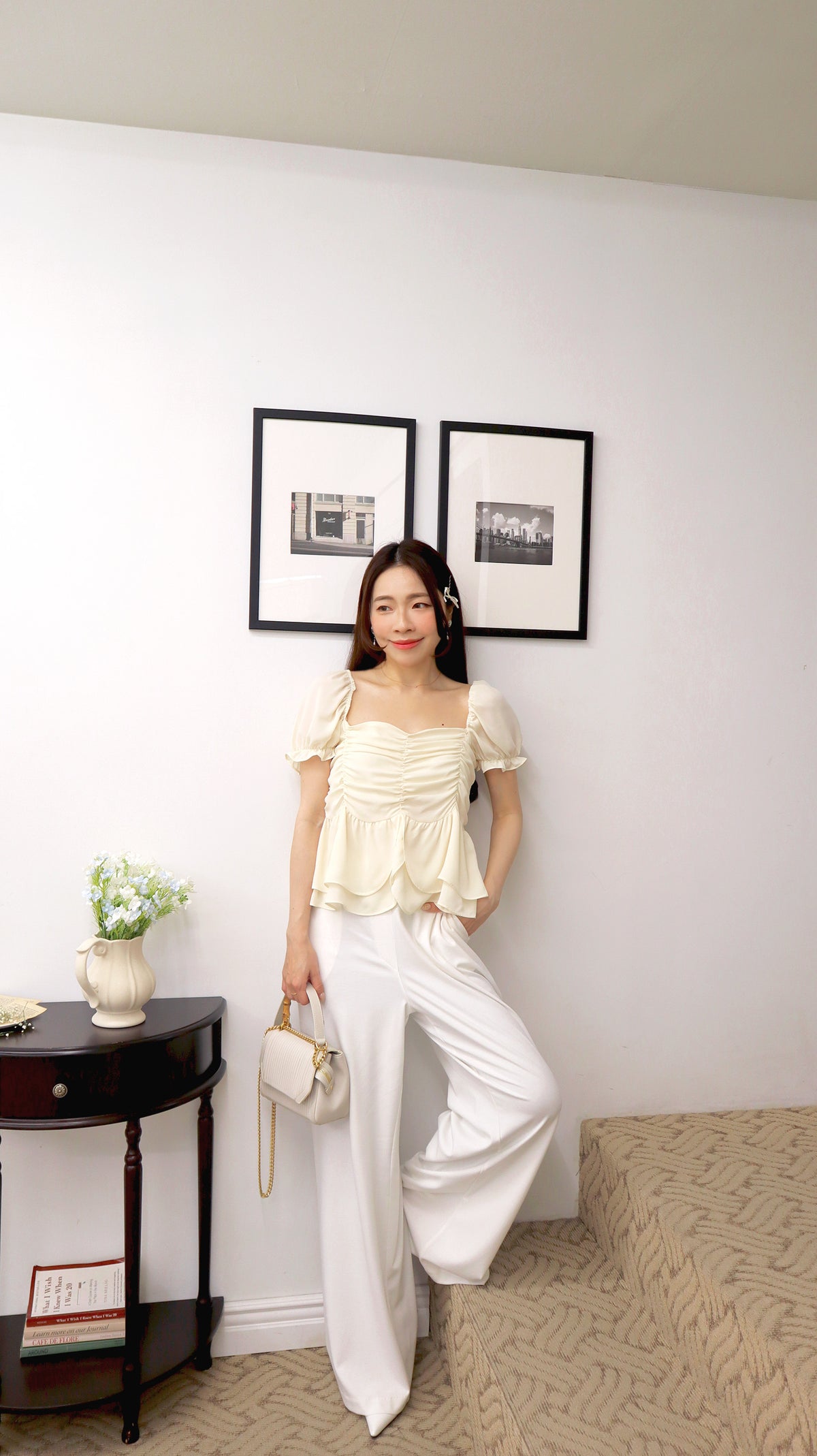 Custard Pie Chiffon Blouse