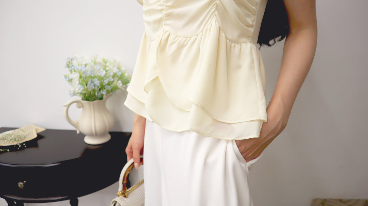 Custard Pie Chiffon Blouse