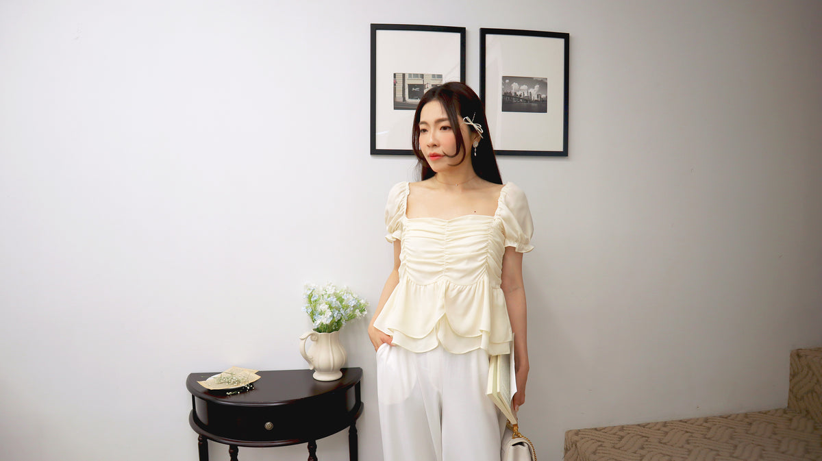 Custard Pie Chiffon Blouse