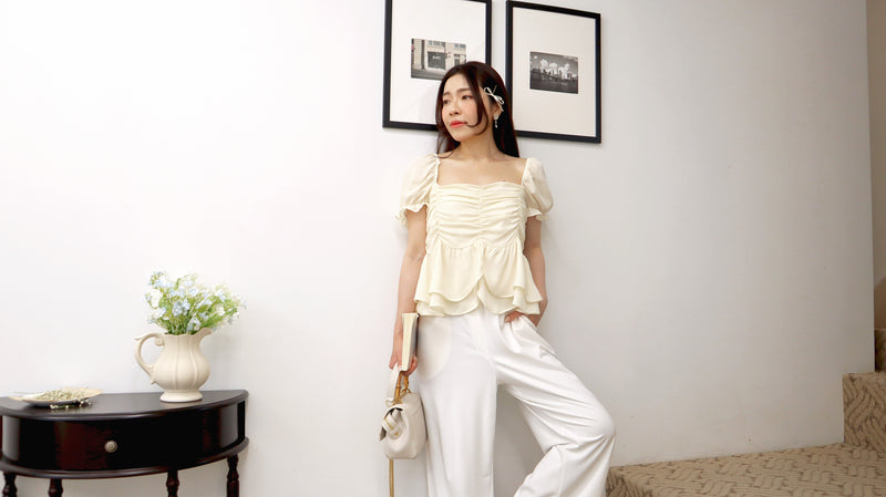 Custard Pie Chiffon Blouse