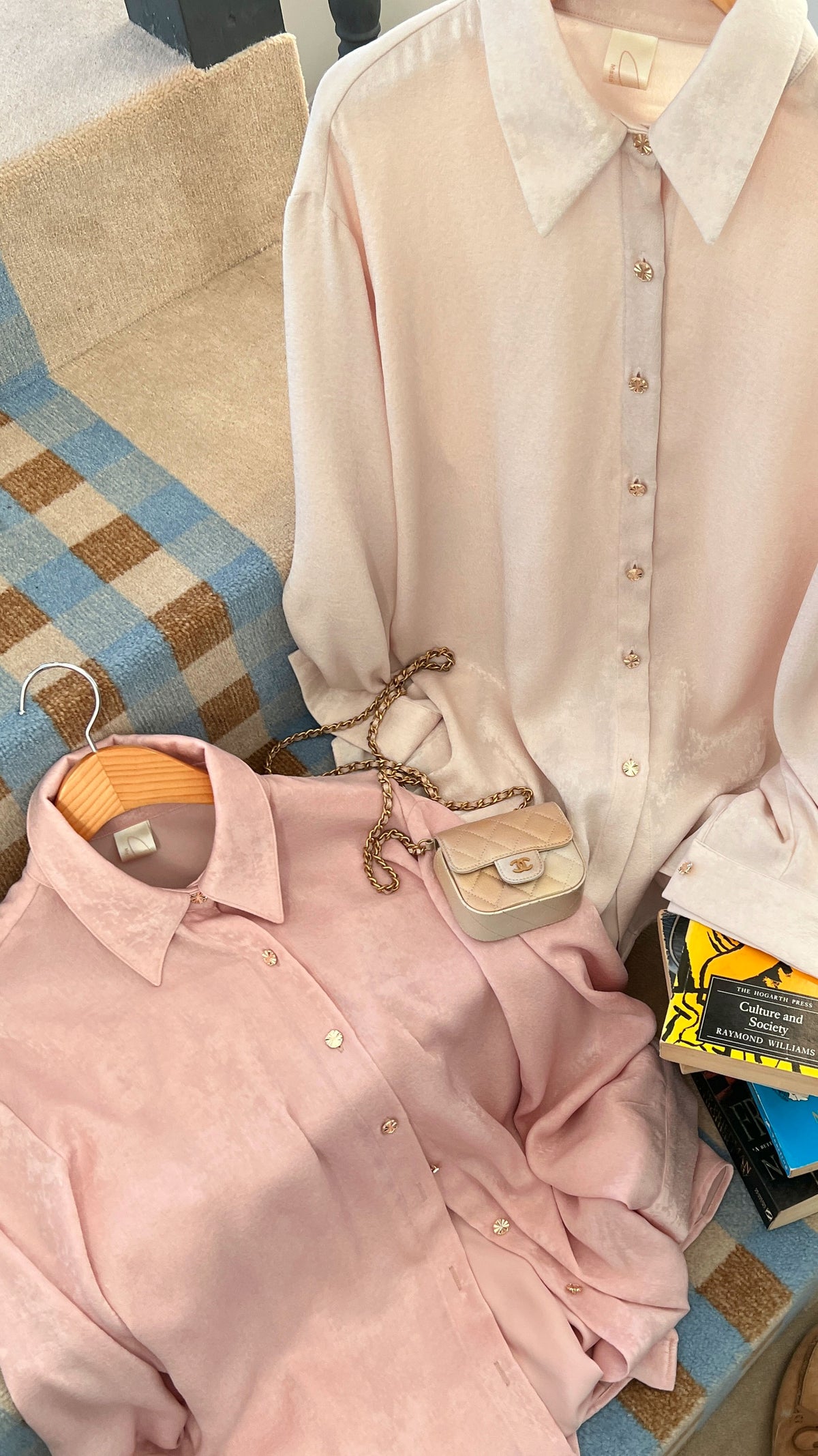 < M A D E >Velvet Luxe Coat Blouse