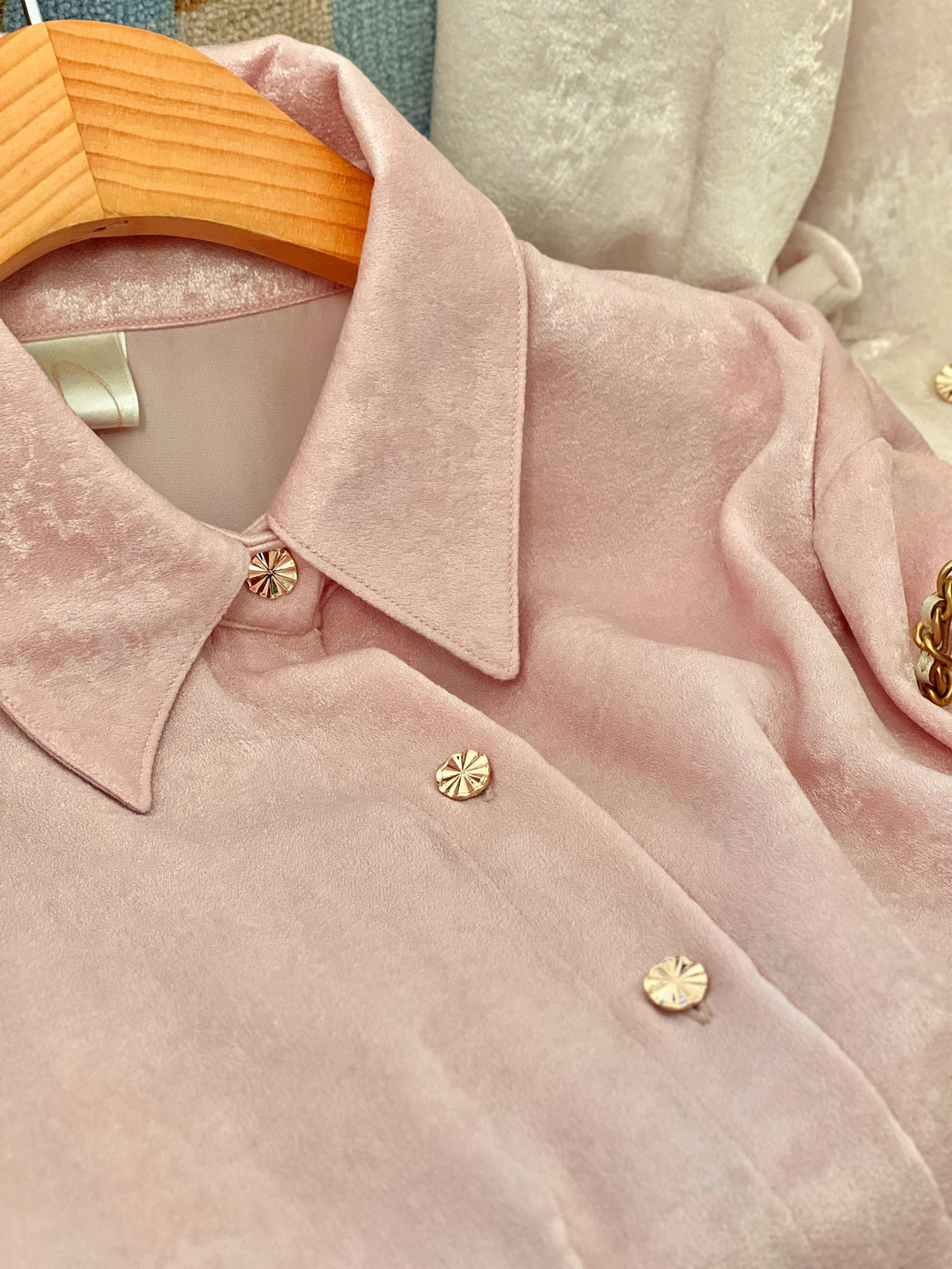 < M A D E >Velvet Luxe Coat Blouse