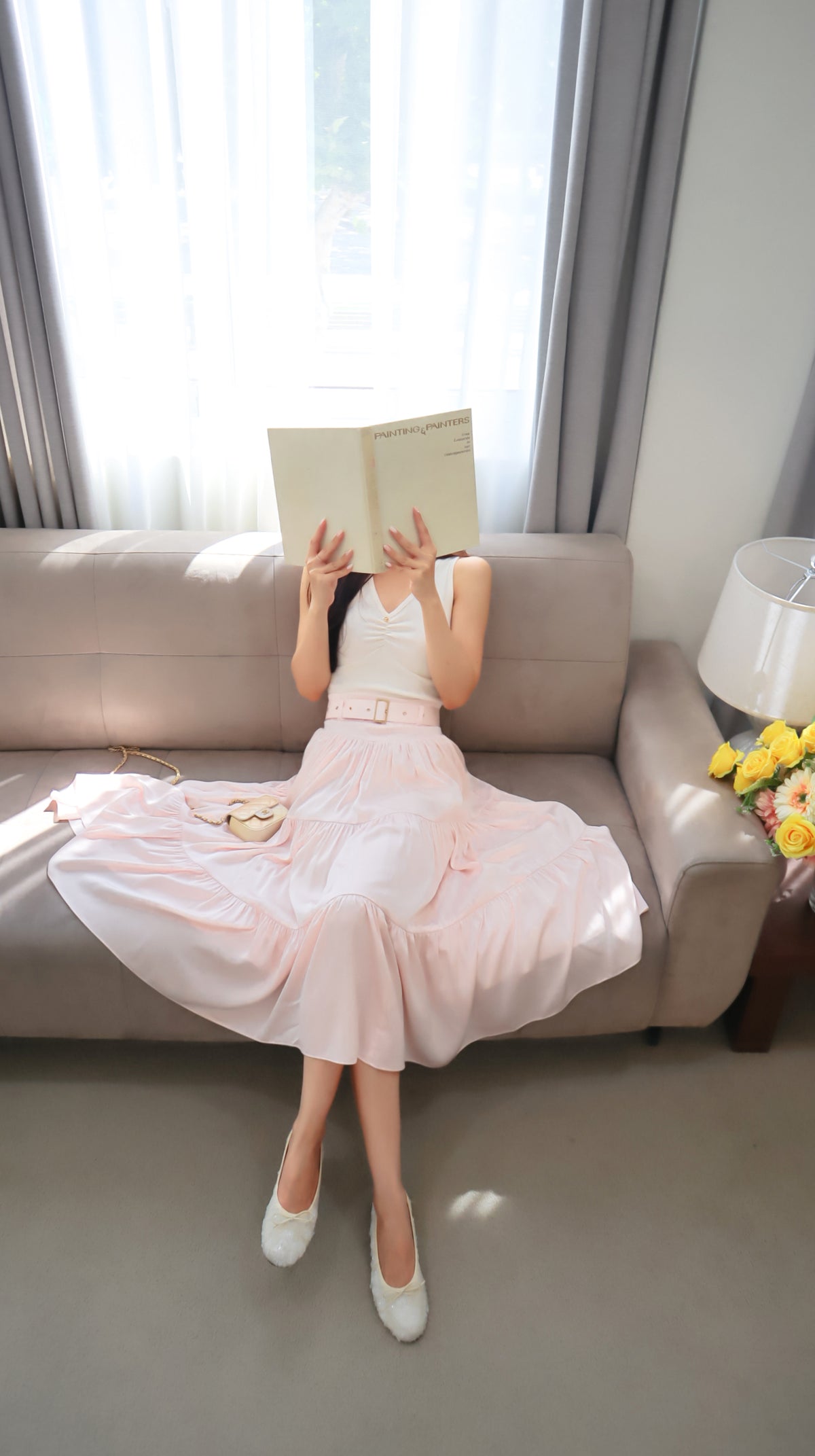 < M A D E > Lacquered Silky Long Skirt