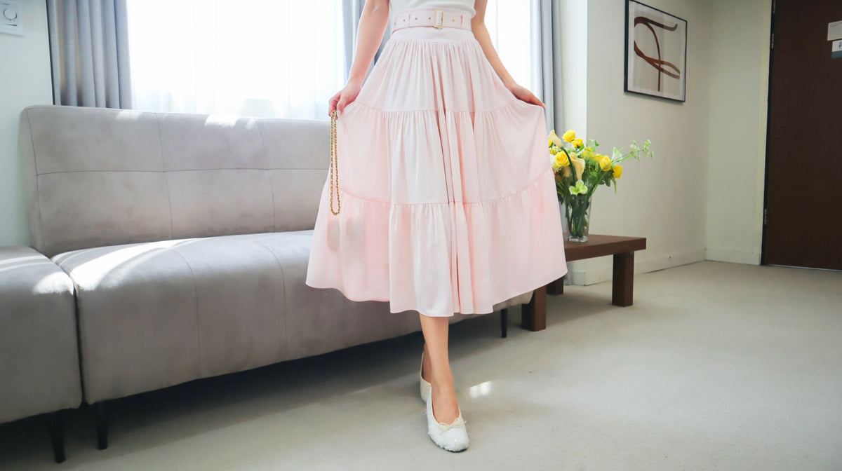 < M A D E > Lacquered Silky Long Skirt