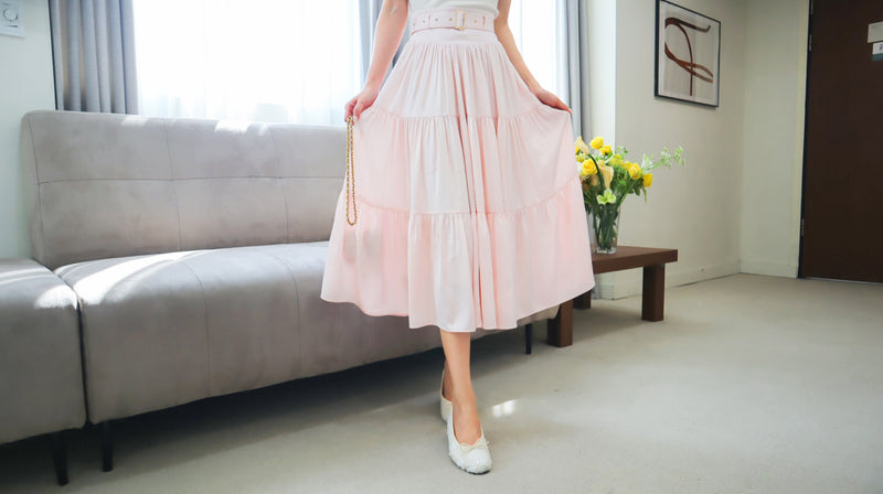 < M A D E > Lacquered Silky Long Skirt